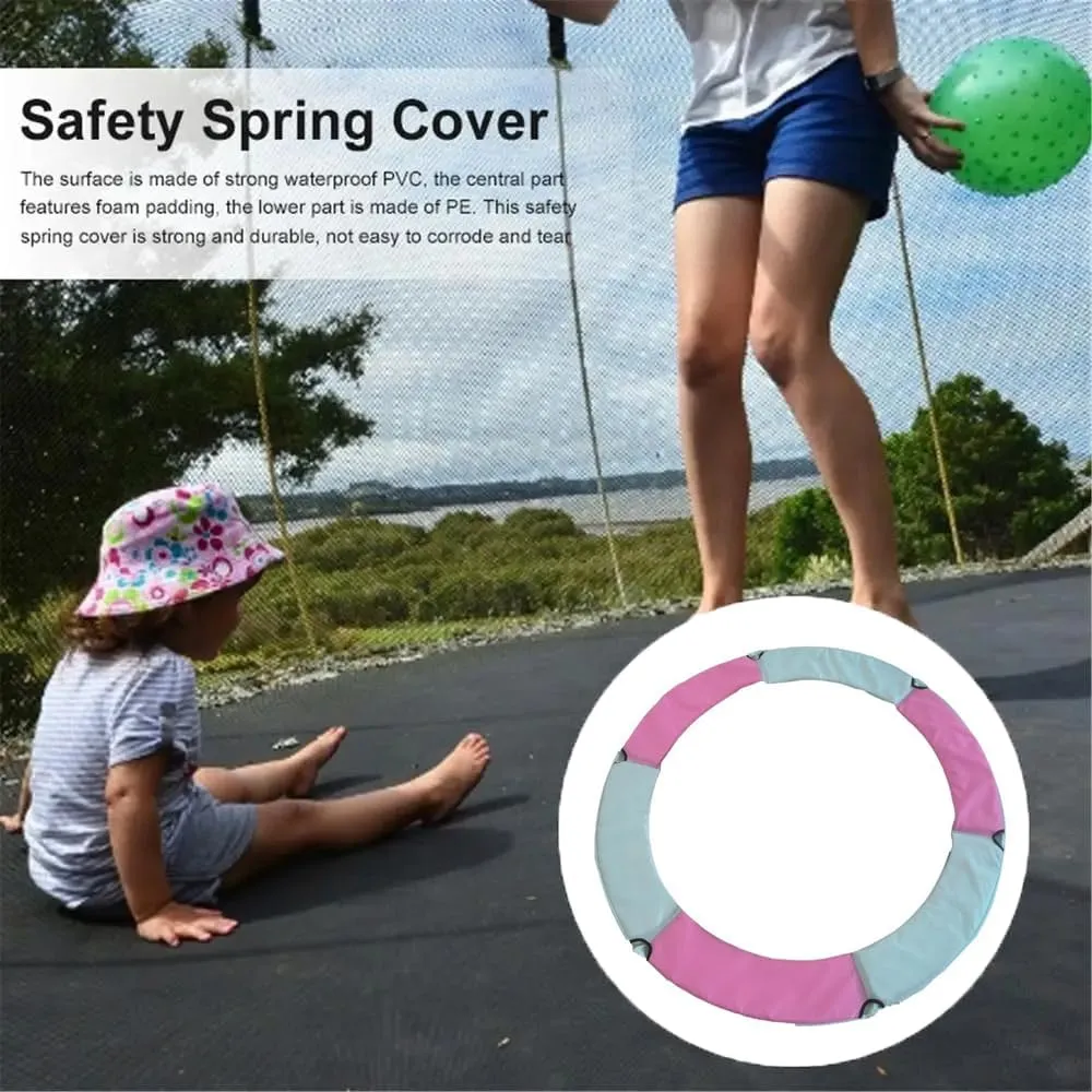 Mini Trampoline Pad, 4FT 5FT Waterproof Trampoline Safety Pads Trampoline Tear-Resistant Spring Covers Multicolor Children's Surround Spring Foam Cover Accessories Round Frame Pad for Outdoor