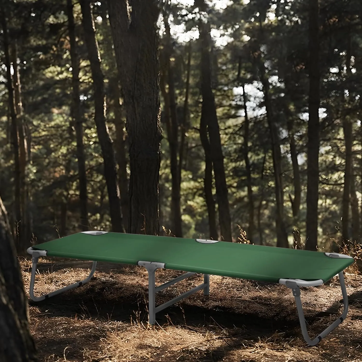 MoNiBloom Lightweight Folding Camping Cot Bed, Ultralight Folding Portable Compact Cots for Outdoor Travel Base Camp Hiking Mountaineering Lightweight Backpacking, Weight Capacity 195 lbs, Blue
