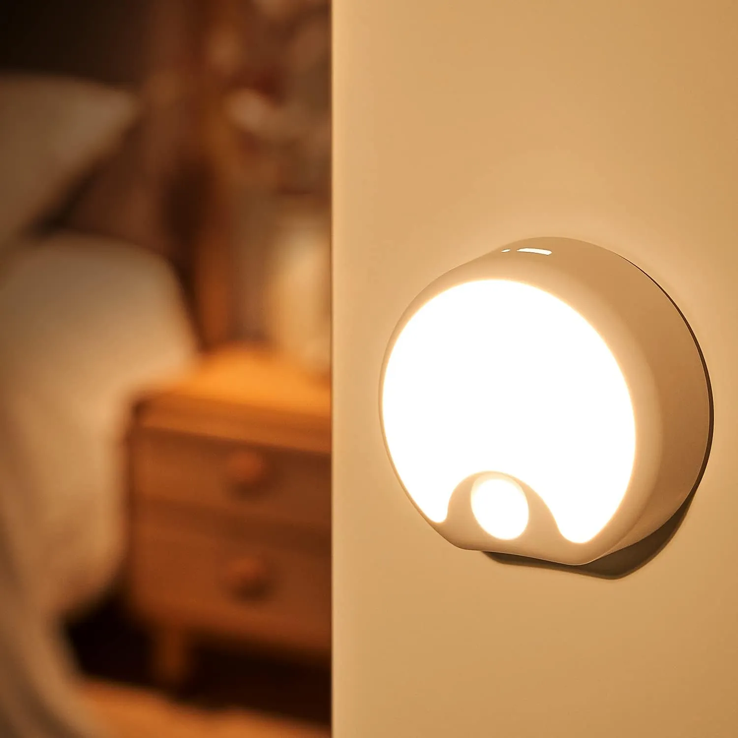 Motion Sensor Light Indoor Rechargeable 3PACK,65 Lumen 3 Modes Sensor Lights Indoor, Just-Stick-it Stairs Lights,Rechargeable Motion Sensor Light Motion Detector Lights for Inside