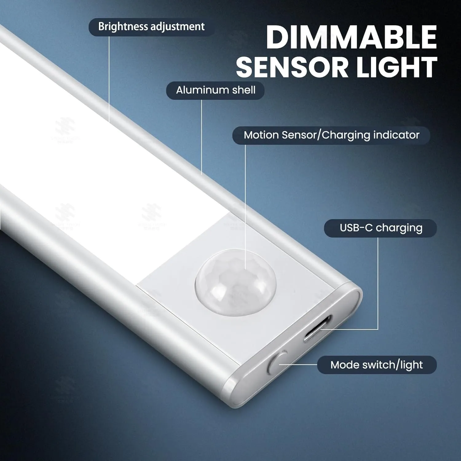 Motion Sensor Light Indoor,3000mAh Rechargeable Under Cabinet Lights,16 Inch Battery Operated Dimmable Counter Closet Light,72 LED 3 Color Temperatures Night Lighting Wireless for Kitchen(2Pack)