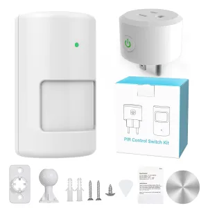 Motion Sensor Light Switch with Outlet, PIR Infrared Motion Sensor Switch, Indoor Plug in Motion Activated Sensor, 3 Adjustable Sensing Modes, Wireless Motion Sensor for Home Appliances