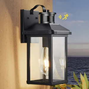 Motion Sensor Outdoor Lights Porch Light Dusk to Dawn Exterior Lighting Fixtures Black Outdoor House Lights Wall Mount for Garage Front Door,Waterproof,1 Pack