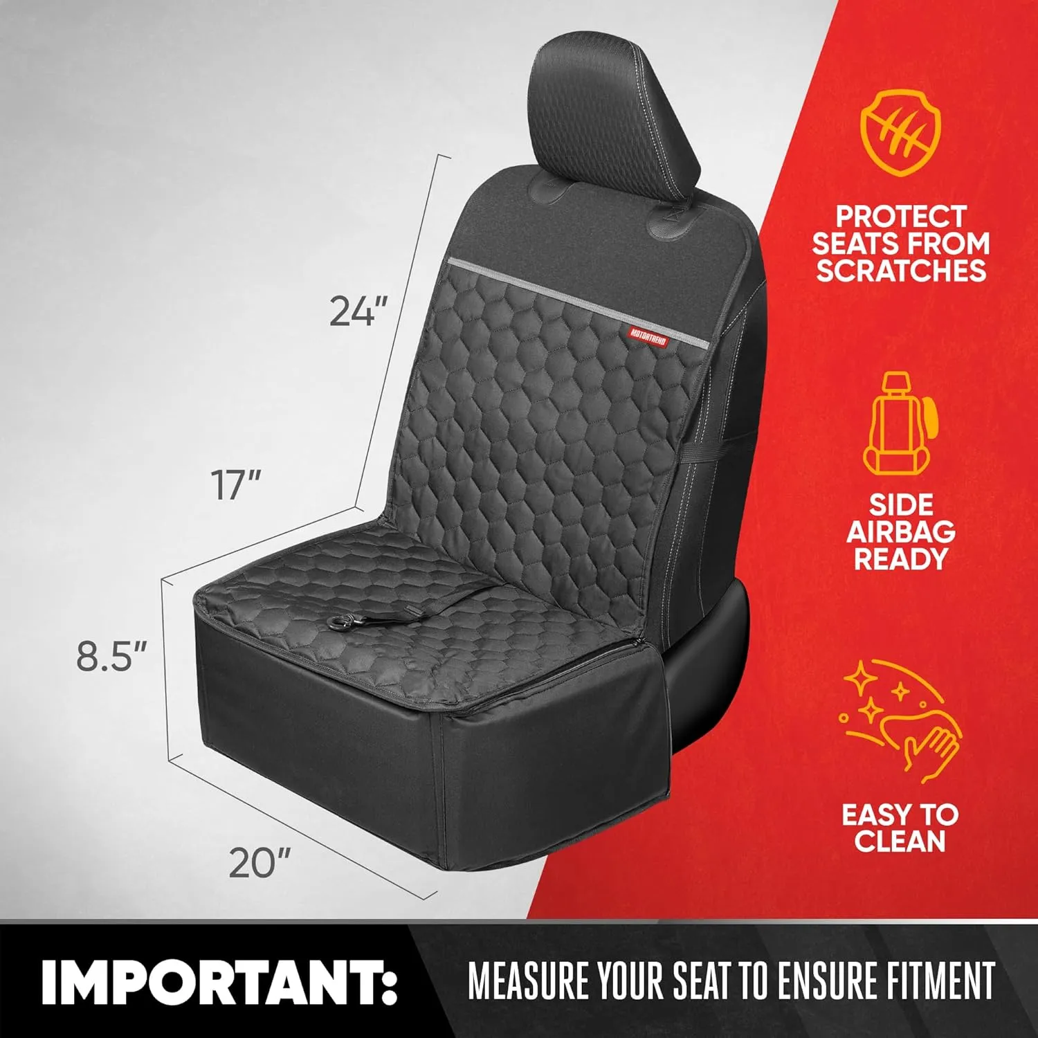 Motor Trend Dog Car Seat - 2 in 1 Waterproof Foldable Bucket Style Truck Dog Booster for Medium Size and Small Dogs – Pet Car Protector & Pet Anxiety Seat - Universal Fit for Cars, Trucks, & SUV