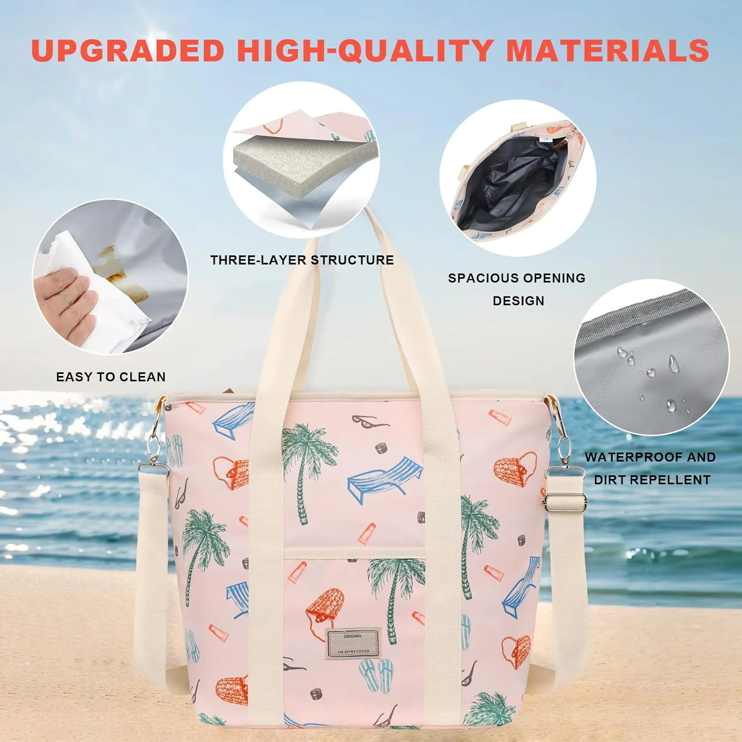 Nanxson Large Insulated Lunch Bag for Women Adult Reusable Leakproof Picnic Lunch Box Freezable Cooler Tote Bag