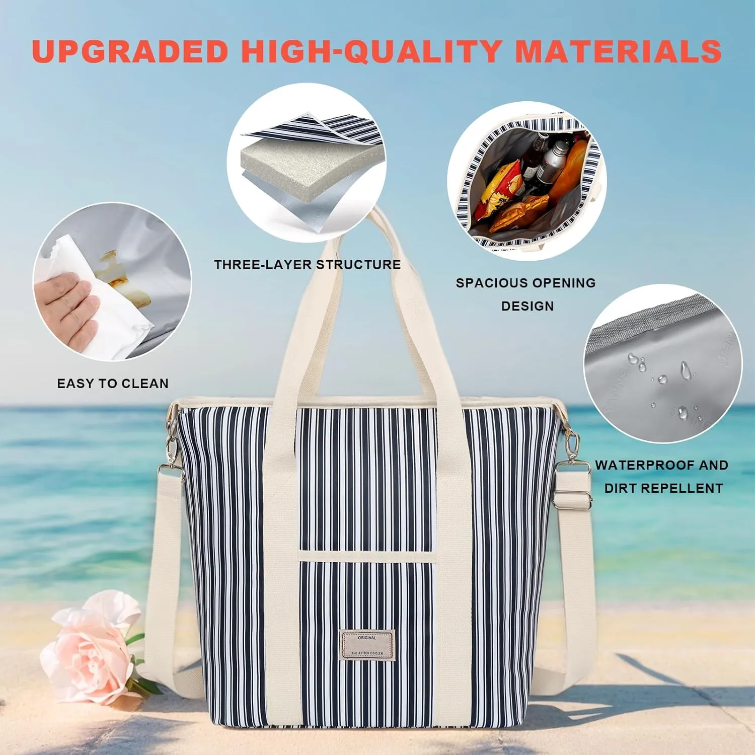 Nanxson Large Insulated Lunch Bag for Women Adult Reusable Leakproof Picnic Lunch Box Freezable Cooler Tote Bag