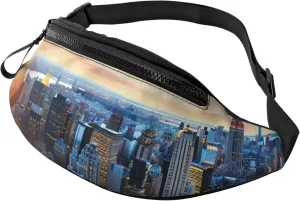 New York City Skyline Fanny Pack for Man Women Waist Bag Adjustable Belt Casual Chest Bag Bum Bags for Travel Sports Running Hiking Waist Packs