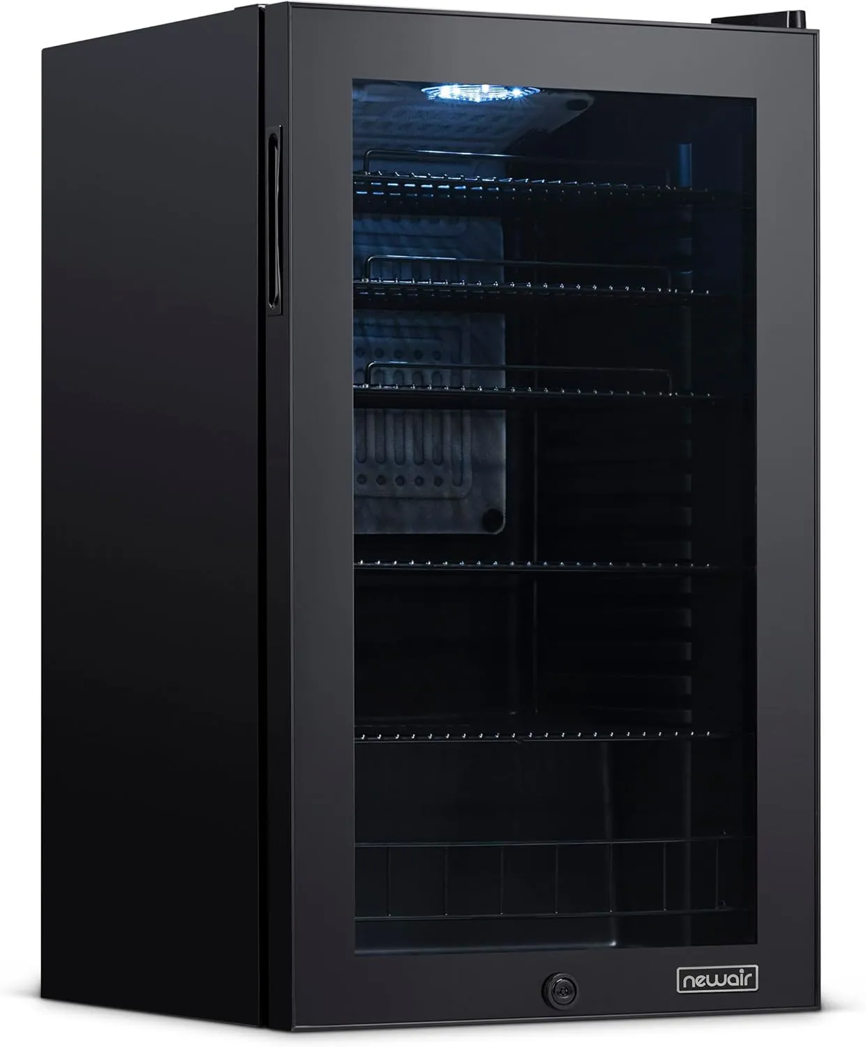 NewAir Beverage Refrigerator 126 Cans, Free Standing Cooler with Right Hinge Glass Door Beverage Cooler, Mini Fridge Beverage Organizer For Beer, Wine, Soda, And Cooler Drinks