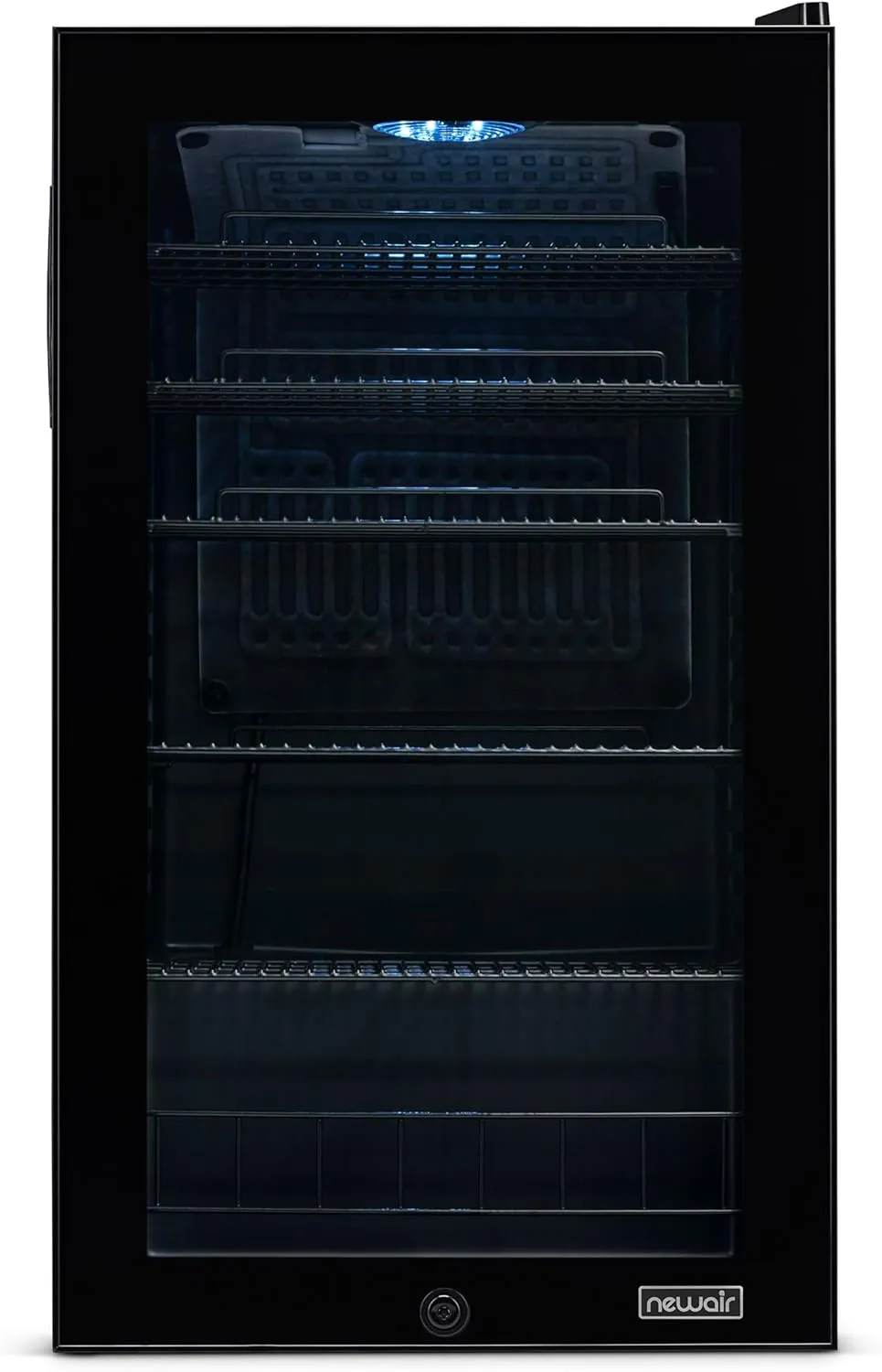 NewAir Beverage Refrigerator 126 Cans, Free Standing Cooler with Right Hinge Glass Door Beverage Cooler, Mini Fridge Beverage Organizer For Beer, Wine, Soda, And Cooler Drinks