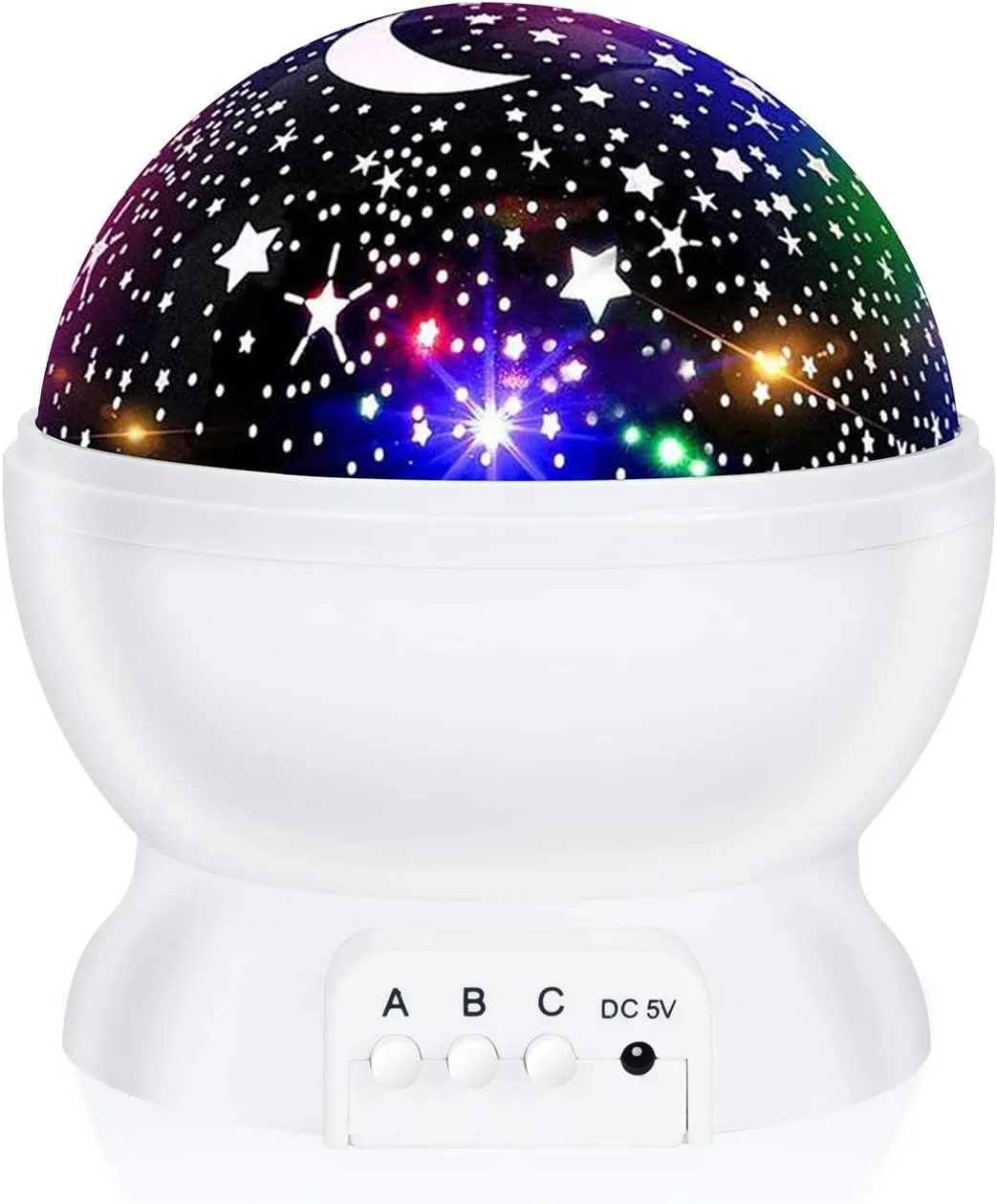 Night Light, Star Night Light, Nebula Star Projector 360 Degree Rotation - 4 LED Bulbs 12 Light Color Changing with USB Cable, Romantic Gifts for Men Women Children