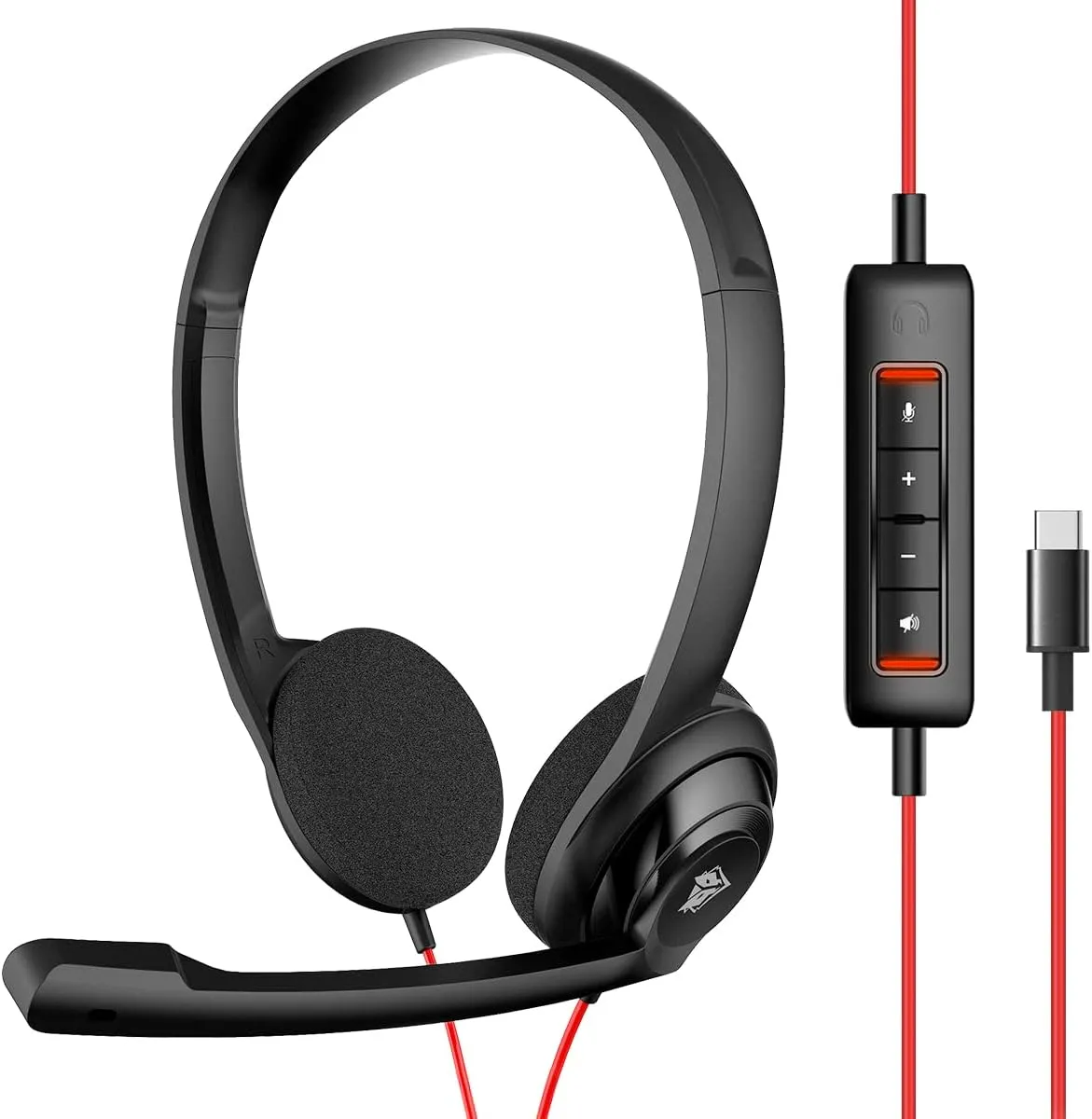 NUBWO USB C Headset with Mic for Laptop, Phone,Headphones with Noise Cancelling Microphone for Computer, On-Ear Wired Office Call Center Headset for Boom SkypeWebinars, in-line Control