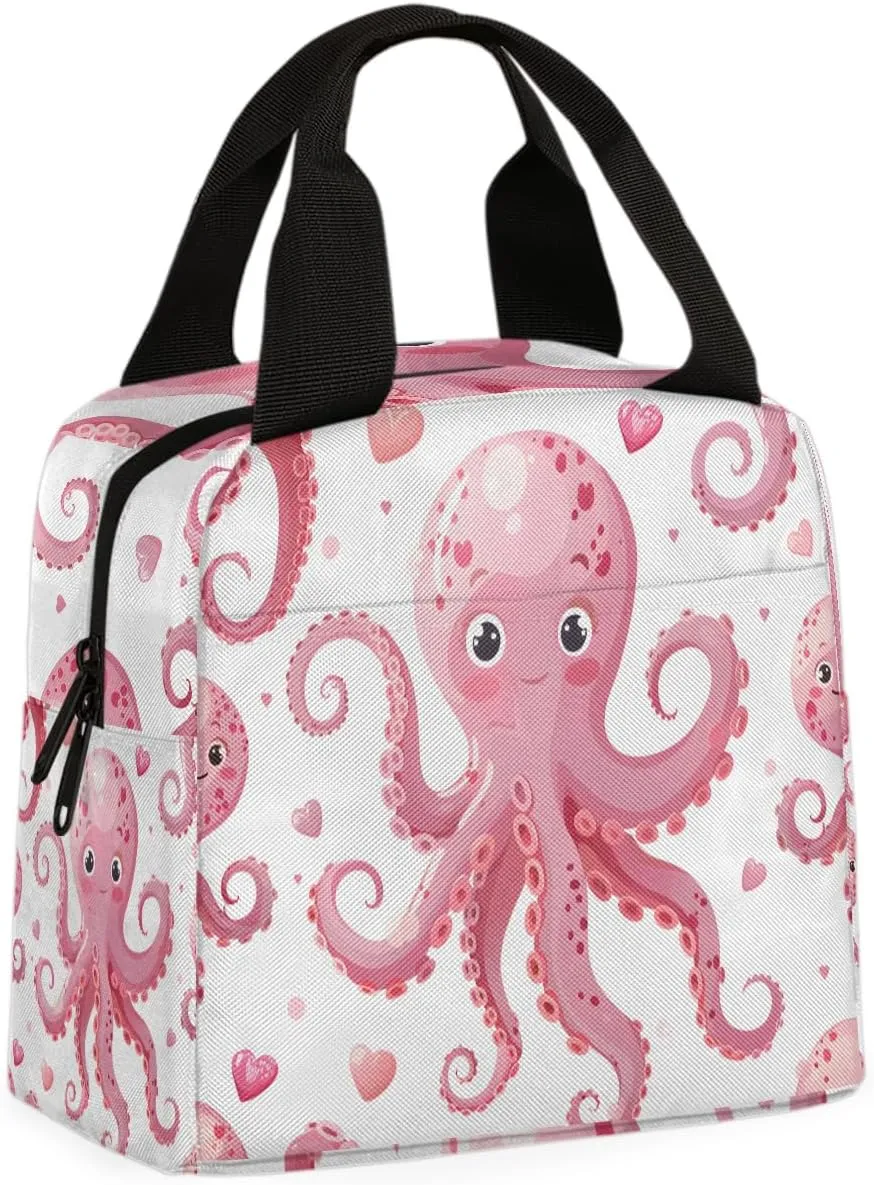 Octopus Tentacles Lunch Bag Cute Octopus Tote Lunch Bag Reusable Lunch Box Leakproof Cooler Bag