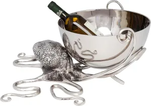 Octopus Wine Cooler, Aluminium, Silver
