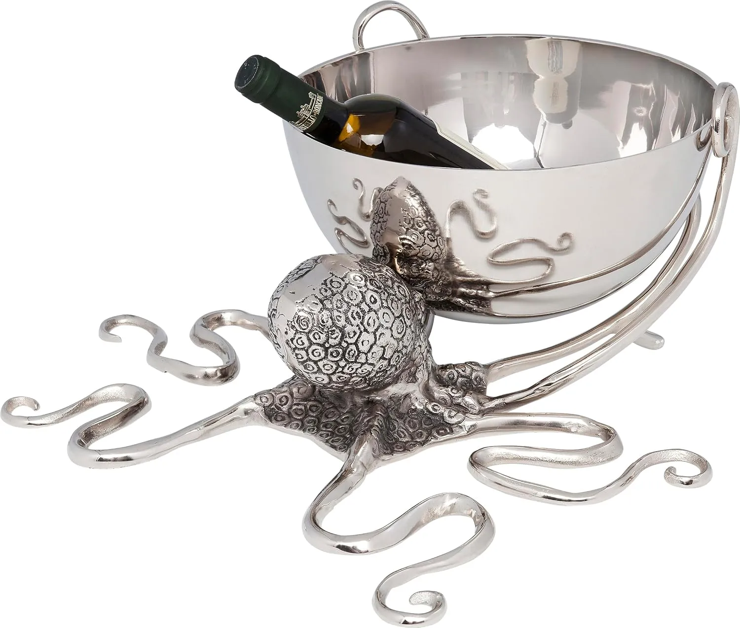 Octopus Wine Cooler, Aluminium, Silver