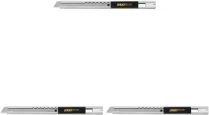 OLFA 9mm Stainless Steel Utility Knife (SVR-1) - Multi-Purpose Retractable Precision Knife w/Snap-Off Blade, Replacement Blades: Any OLFA 9mm Blade (Pack of 3)
