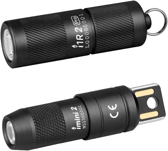 OLIGHT I1R 2 Pro Eos 180 Lumens EDC Rechargeable Keychain Flashlight Bundle with IMINI 2 Flash Light