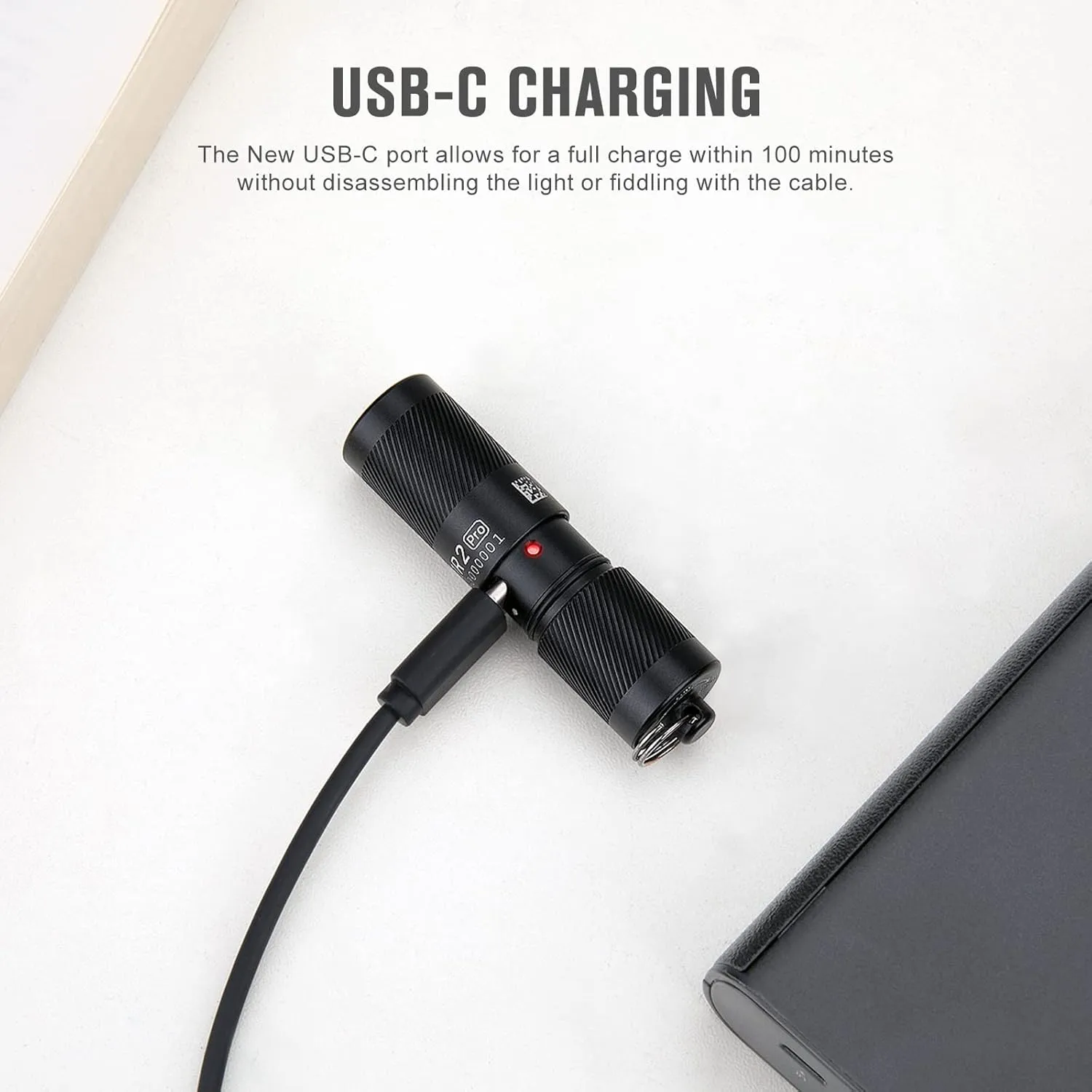 OLIGHT I1R 2 Pro Eos 180 Lumens EDC Rechargeable Keychain Flashlight, Powered by Built-in Rechargeable Battery with Type-C USB Cable, Slim Mini Handheld Light for Everyday Carry (Black)