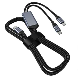OMNIHIL 3.2FT USB-C Splitter Cable Compatible with TrustFire MC5 Tactical Flashlight