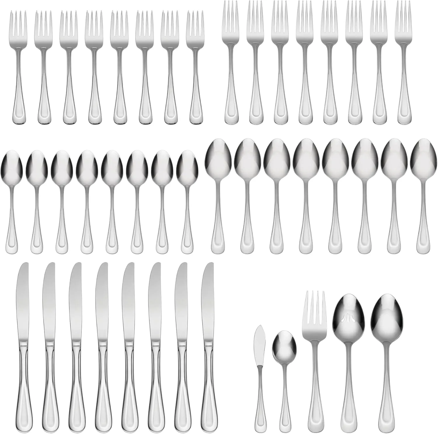Oneida Satin Sand Dune Flatware, 45 Piece, Multi