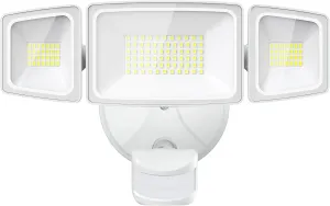 Onforu 65W LED Flood Light Motion Sensor Outdoor, 6500lm Security Light with Three Heads, IP65 Waterproof Exterior Floodlight for Entryways, Stairs, Yard, Garage
