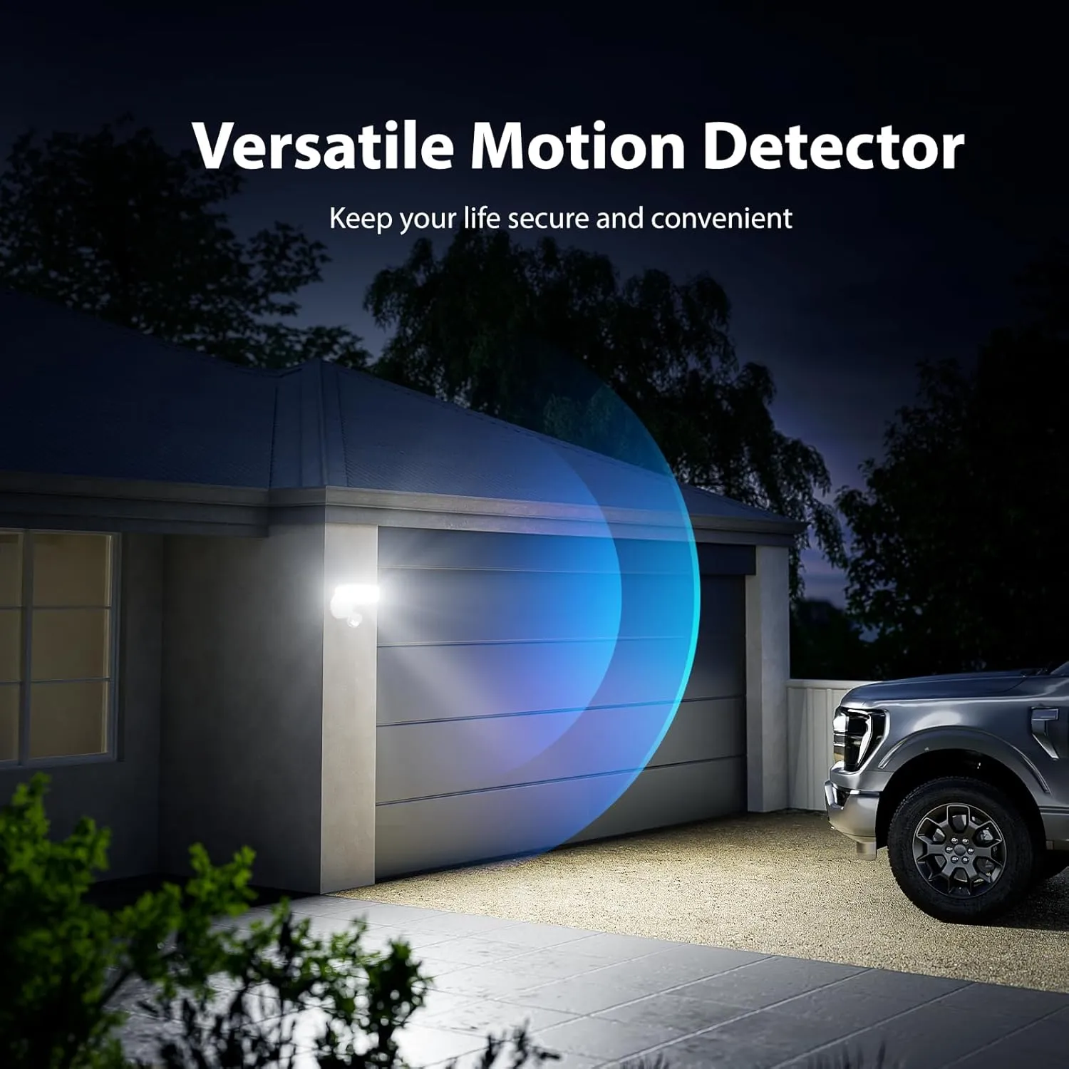 Onforu 65W LED Flood Light Motion Sensor Outdoor, 6500lm Security Light with Three Heads, IP65 Waterproof Exterior Floodlight for Entryways, Stairs, Yard, Garage