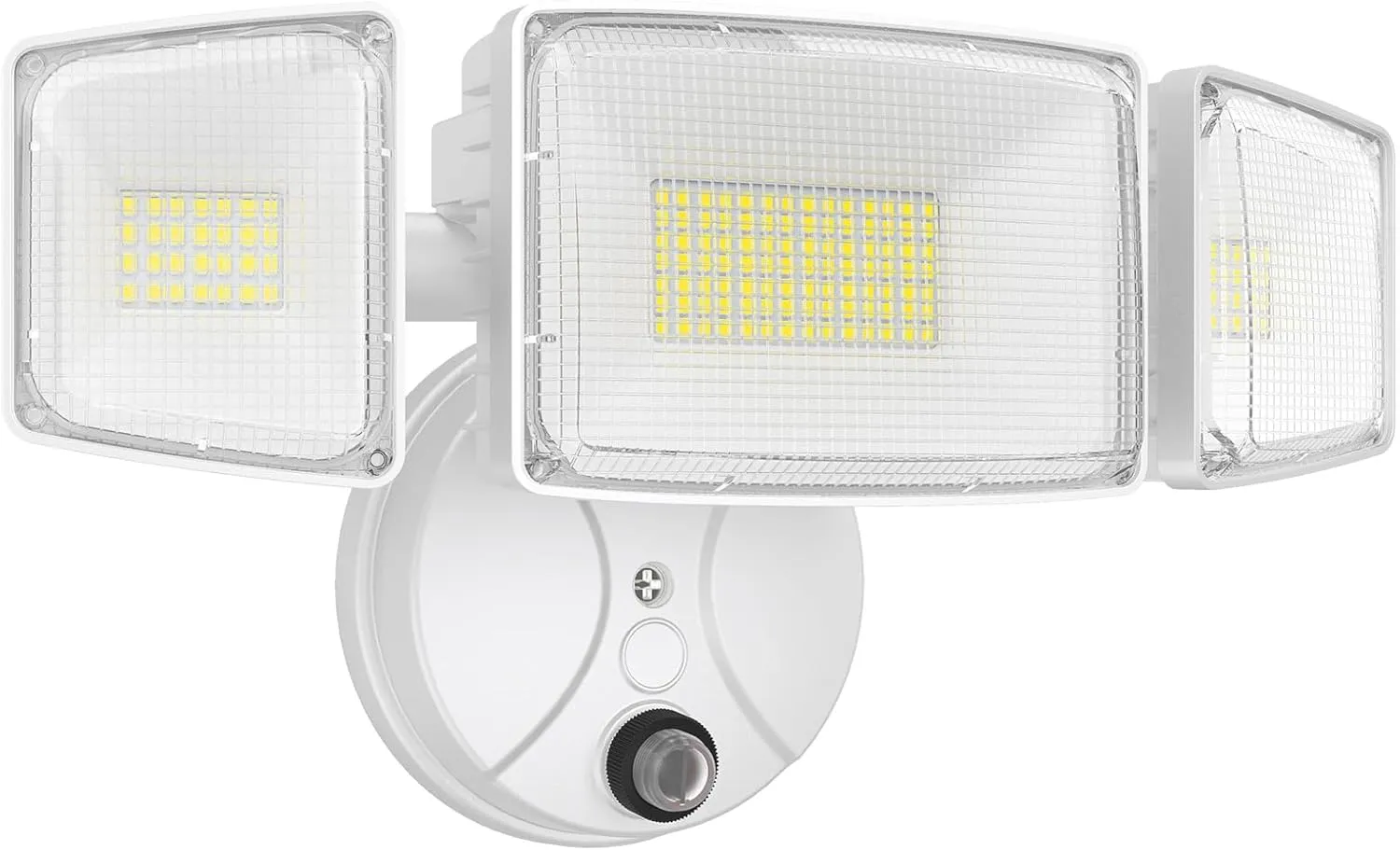 Onforu 80w Dusk to Dawn Outdoor Lighting,9000LM Led Outdoor Light from Dusk Till Dawn,Super Bright Flood Light,IP66 Waterproof Exterior Security Floodlight Fixture,3 Heads Photocell for Garage,Yard