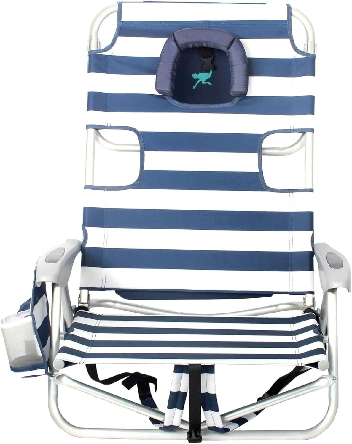 Ostrich Deluxe On-Your-Back Backpack Reclining Beach Pool Camping Chair, Striped