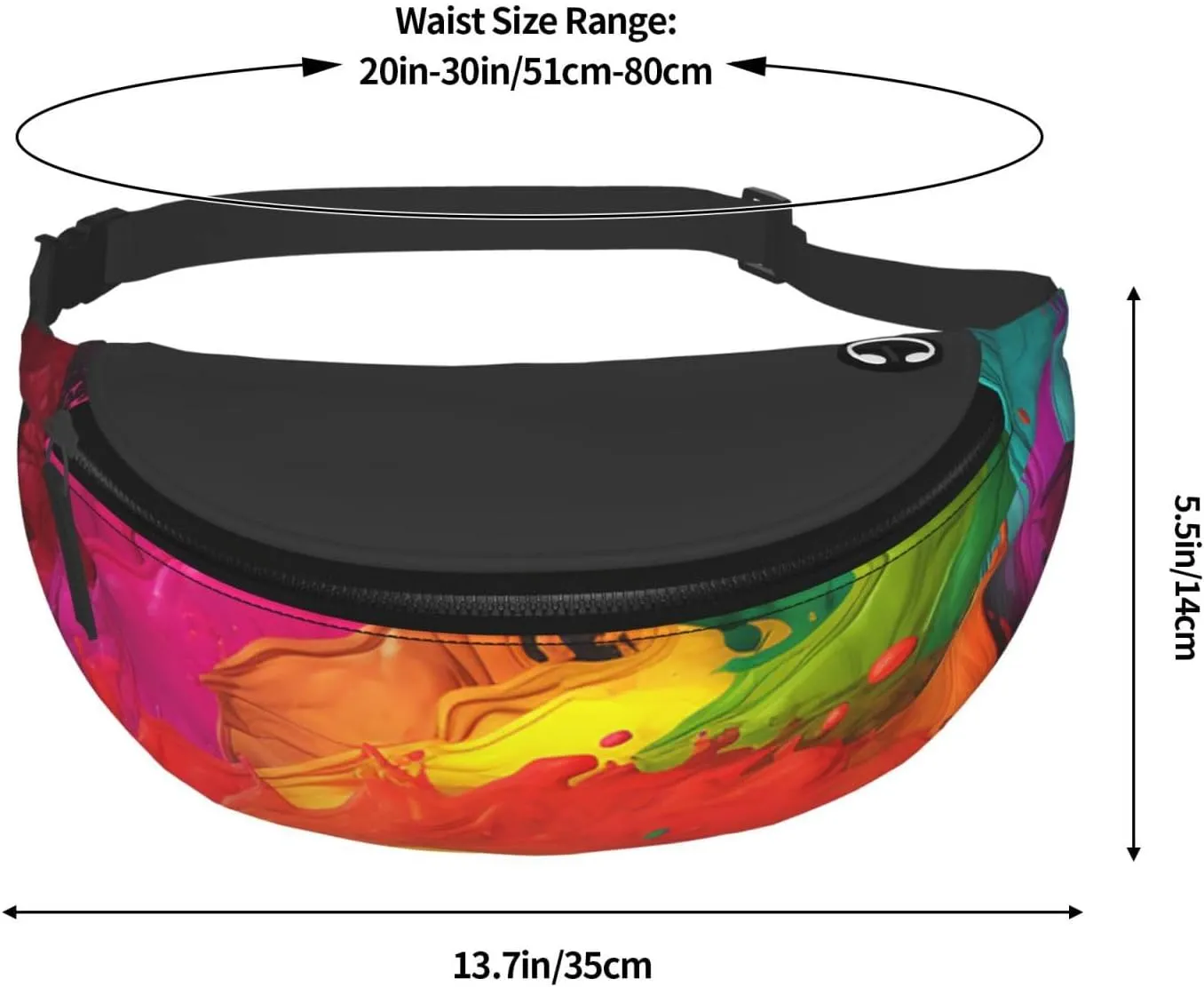Paint colors Fanny Pack for Man Women Waist Bag Adjustable Belt Casual Chest Bag Bum Bags for Travel Sports Running Hiking Waist Packs