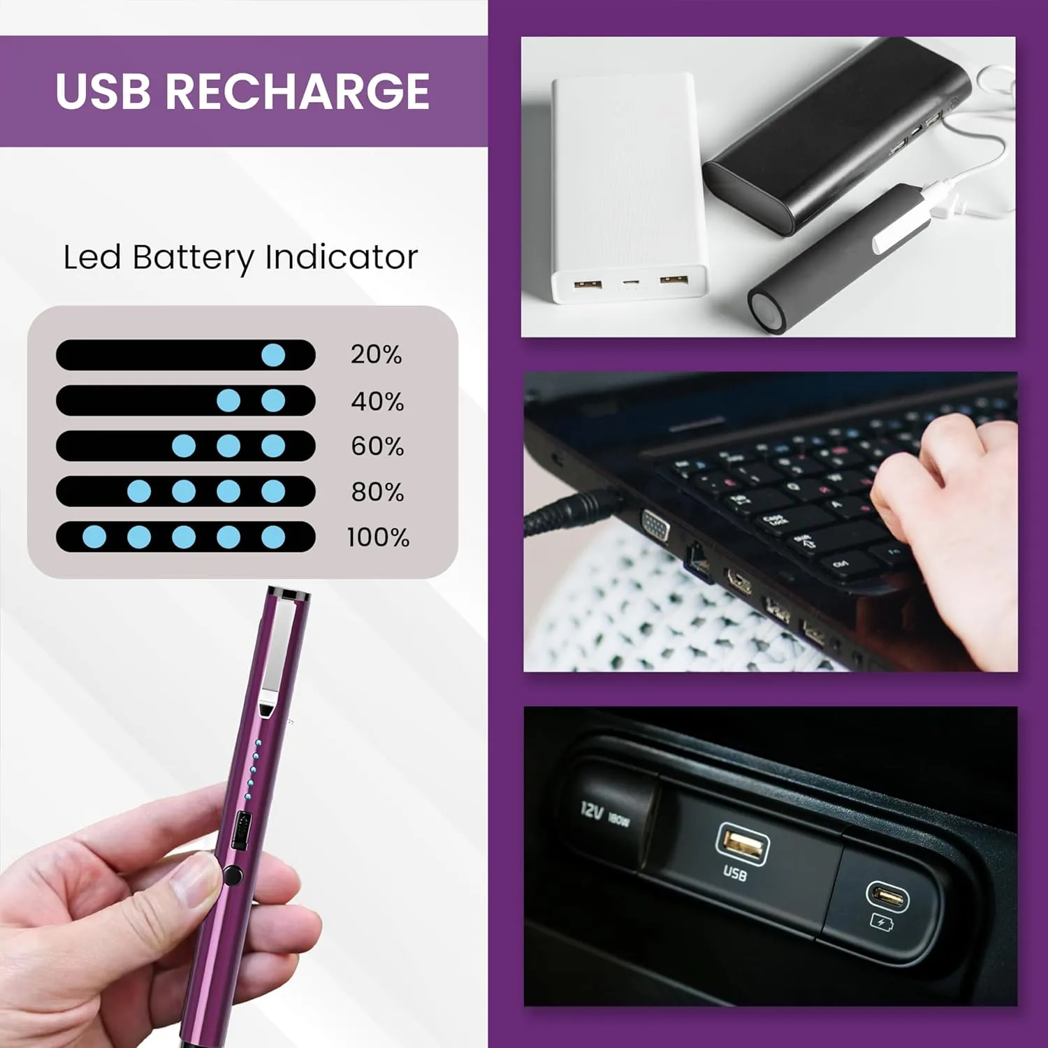 Pen Stun Gun Protection for Women - Rechargeable Self Defense Device ADS-15SBP