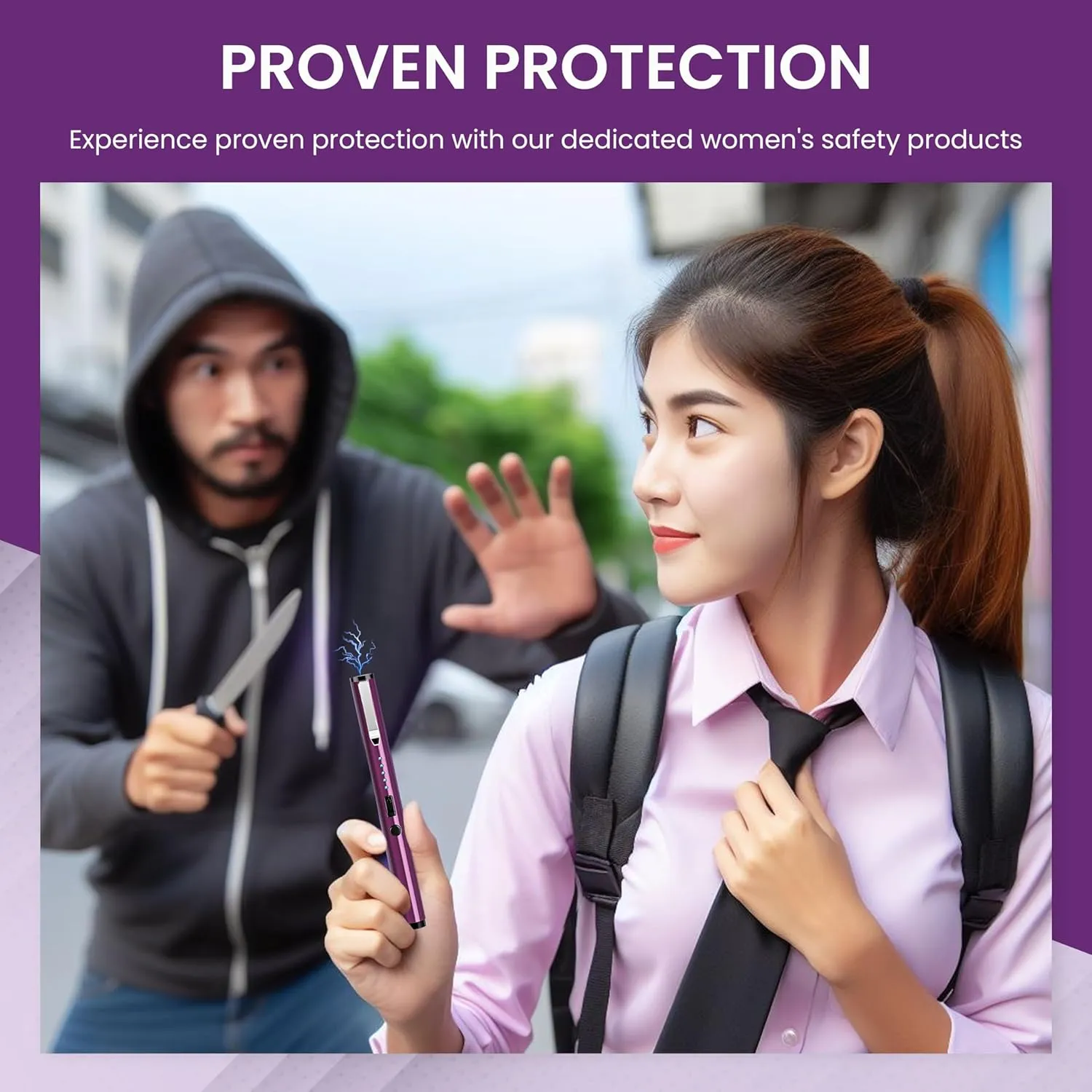 Pen Stun Gun Protection for Women - Rechargeable Self Defense Device ADS-15SBP