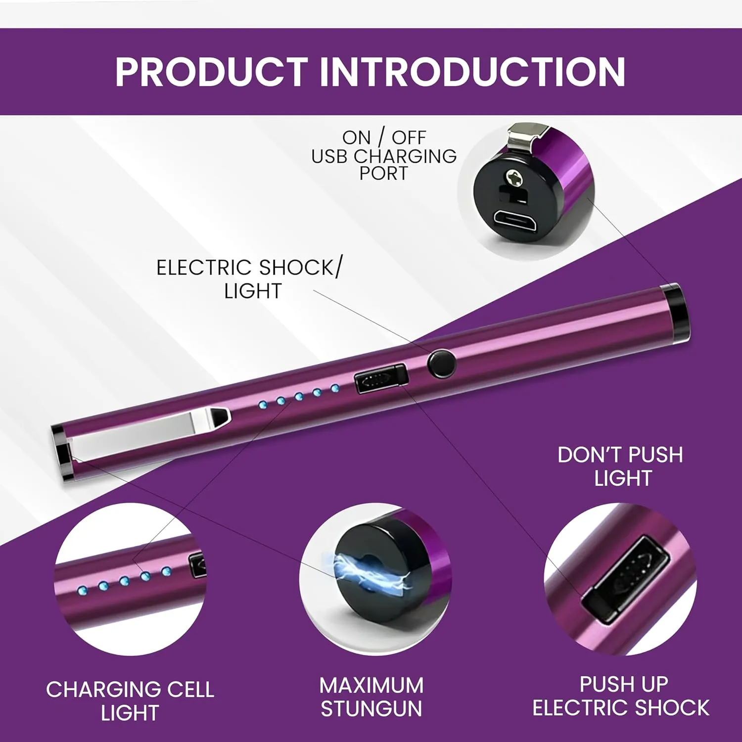 Pen Stun Gun Protection for Women - Rechargeable Self Defense Device ADS-15SBP