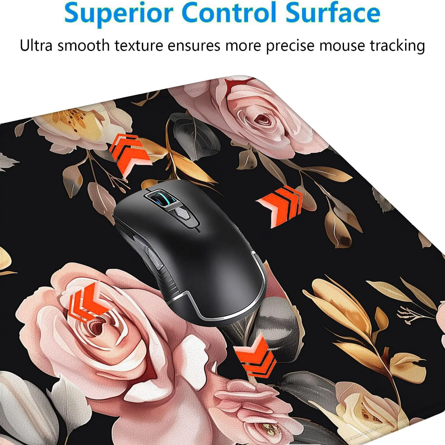 Peony Flowers Gaming Mouse Pad Pink Flowers Extended Gaming Mouse Pad Mat with Stitched Edge Non-Slip Base Big Mouse Pad 31.5"x11.8" Office Computer Keyboard Laptop Home
