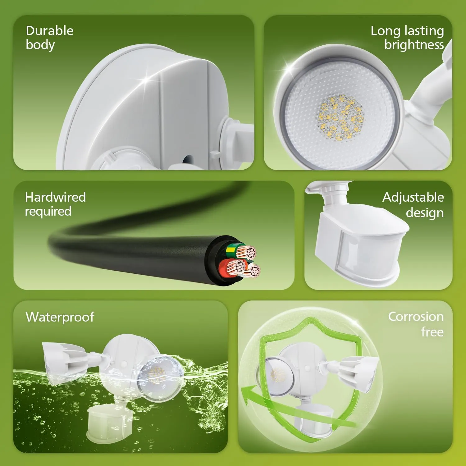 Philips 44W 4200 lm LED Security Light Outdoor w/PIR Motion Sensor, 5000K Daylight Flood Light, Waterproof, Dusk to Dawn, 2 Heads, 4 Modes