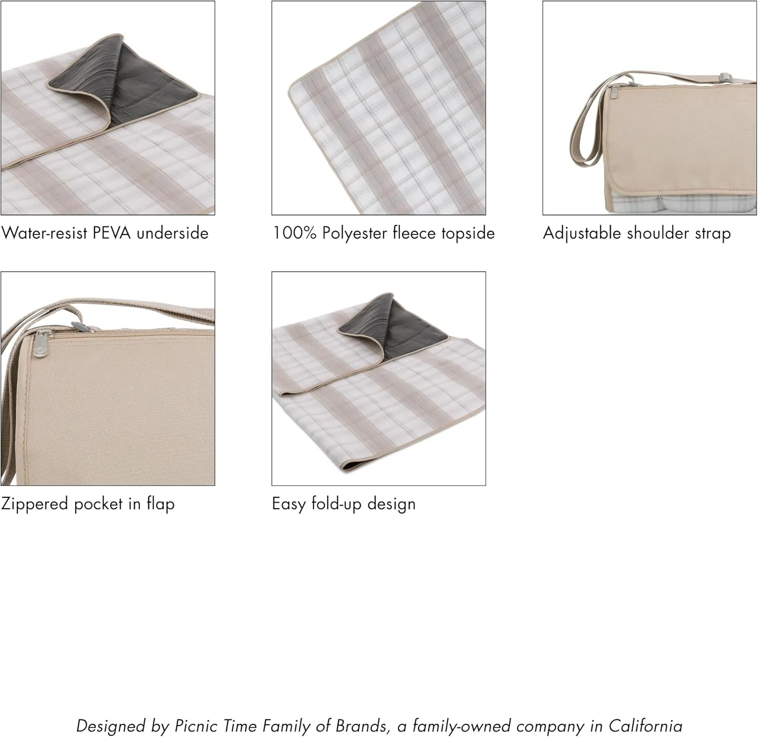 PICNIC TIME Blanket Tote Outdoor Picnic Blanket