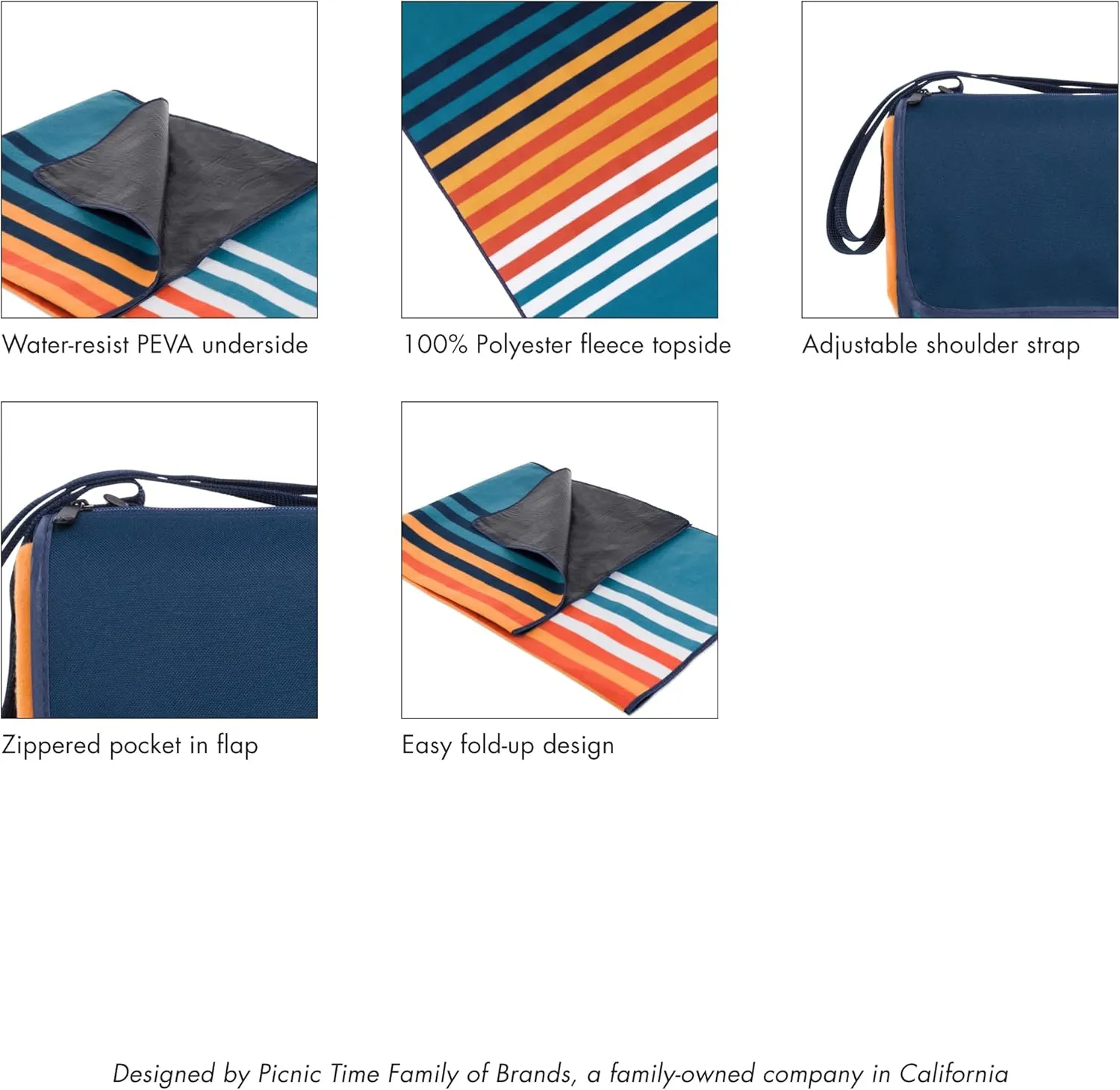 PICNIC TIME Blanket Tote Outdoor Picnic Blanket