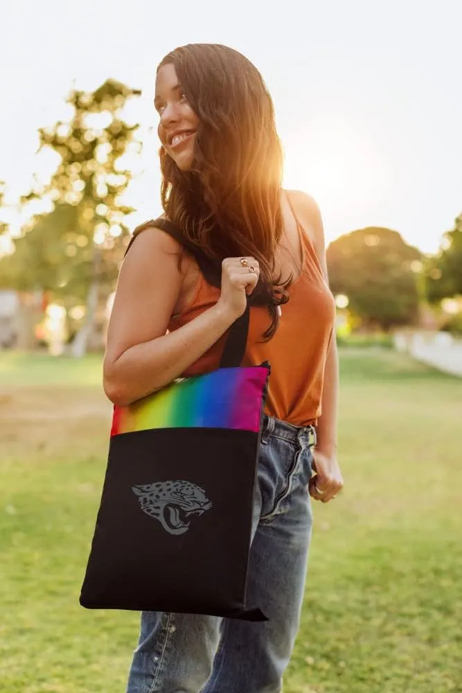 Picnic TIME NFL Vista Outdoor Picnic Blanket & Tote, Beach Blanket, Camping Blanket, (Rainbow with Black)