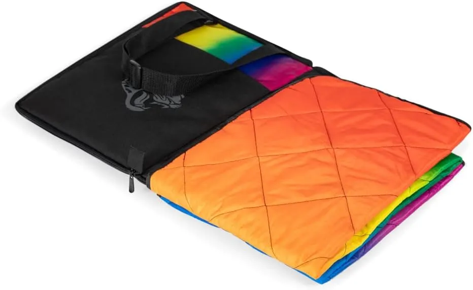 Picnic TIME NFL Vista Outdoor Picnic Blanket & Tote, Beach Blanket, Camping Blanket, (Rainbow with Black)