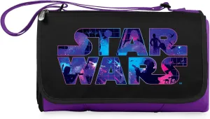 PICNIC TIME Star Wars Blanket Tote Outdoor Picnic Blanket, Beach Blanket, Camping Blanket, (Purple with Black Flap)