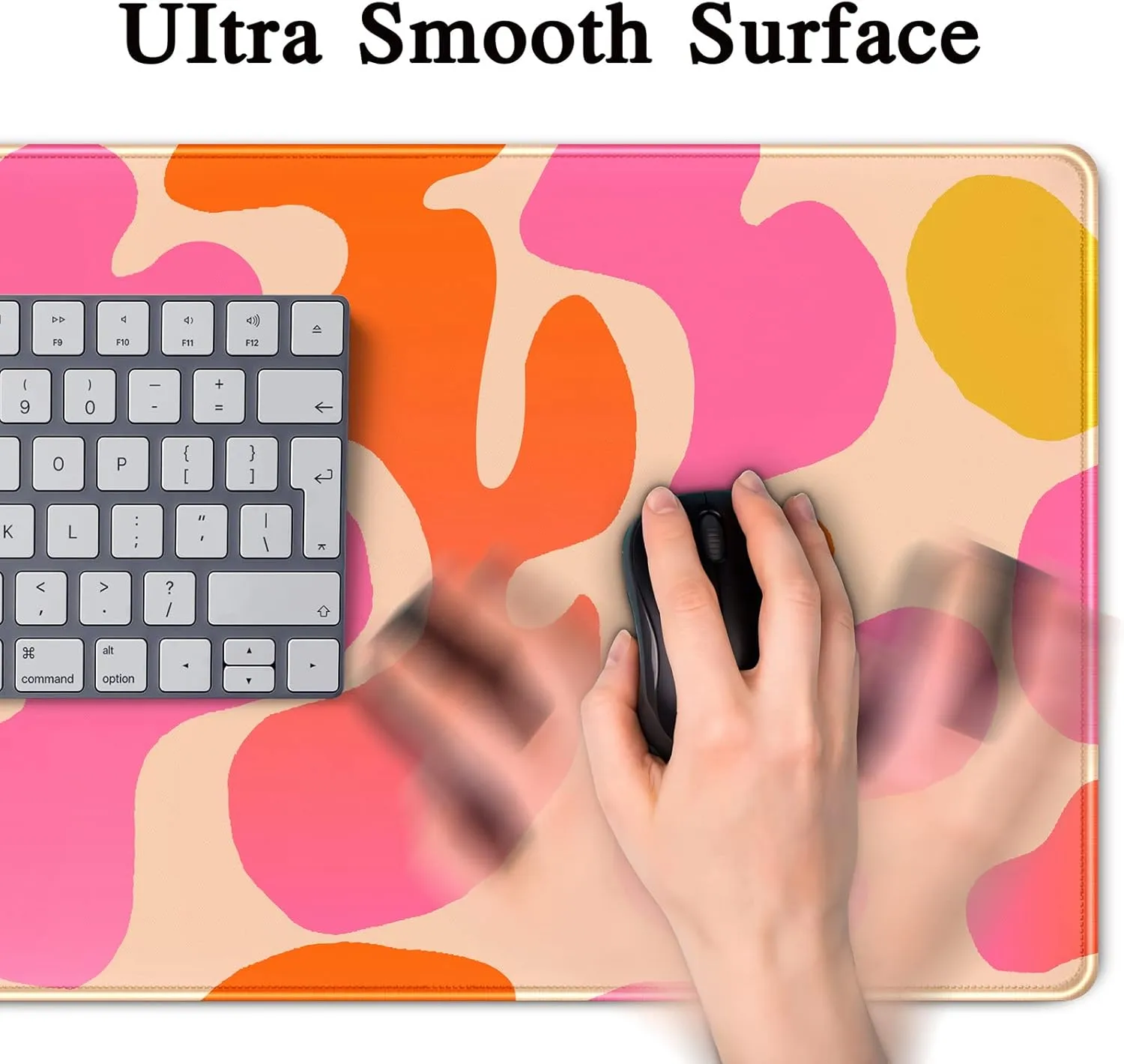 Pink Desk Mat Modern Abstract Large Mouse Pad XXL Cute Pink Desk Pad Keyboard Mat, Desk Accessories for Women Office Decor, Extended Mousepad 31.5''X15.7'' Non-Slip Rubber Base with Stitched Edges