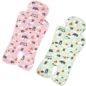 Pinkunn 2 Pcs Gel Car Seat Cooling Pad for Baby Summer Breathable Ice Cushion Multifunctional Ice Stroller Cooler Mat for Stroller Baby Dining Chair Child Safety Seat(Bright Color,Forest)