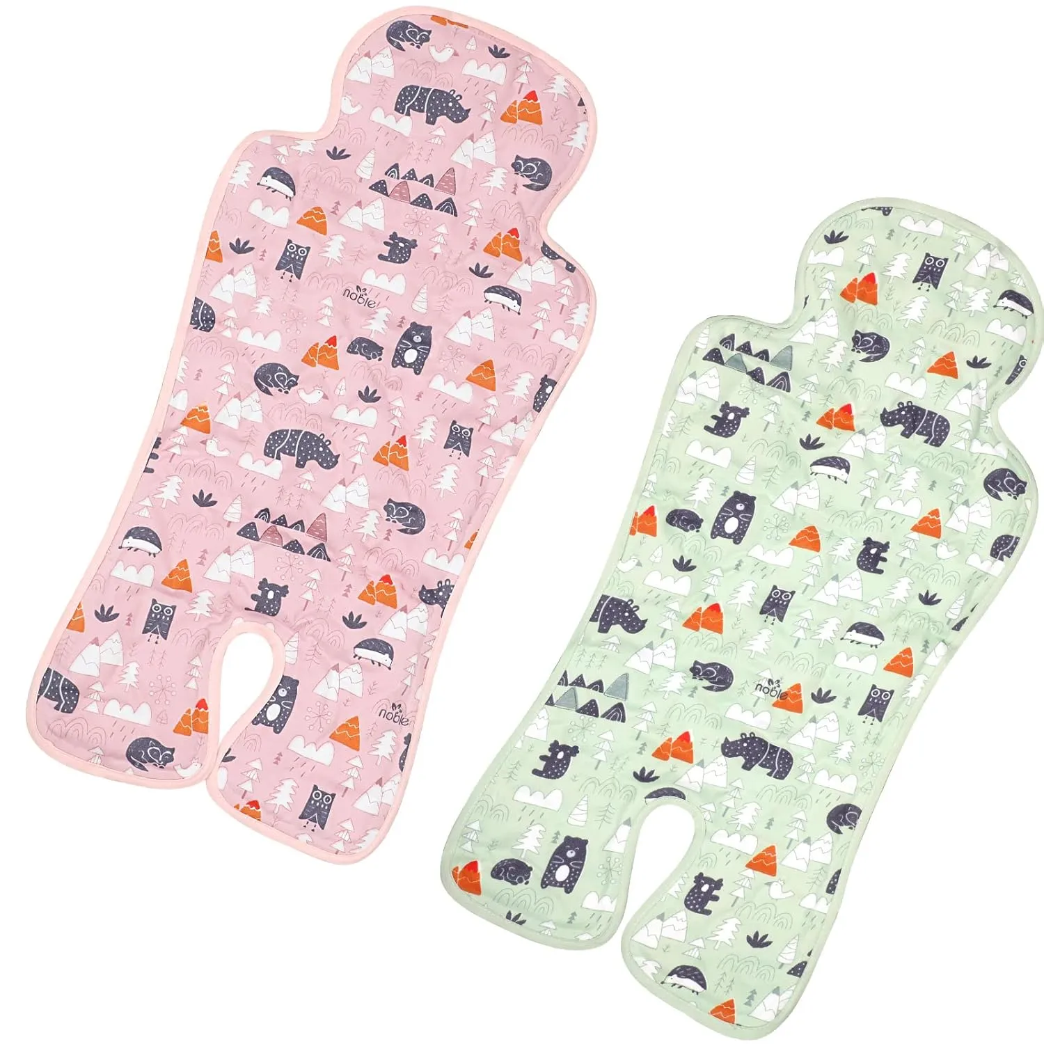 Pinkunn 2 Pcs Gel Car Seat Cooling Pad for Baby Summer Breathable Ice Cushion Multifunctional Ice Stroller Cooler Mat for Stroller Baby Dining Chair Child Safety Seat(Bright Color,Forest)