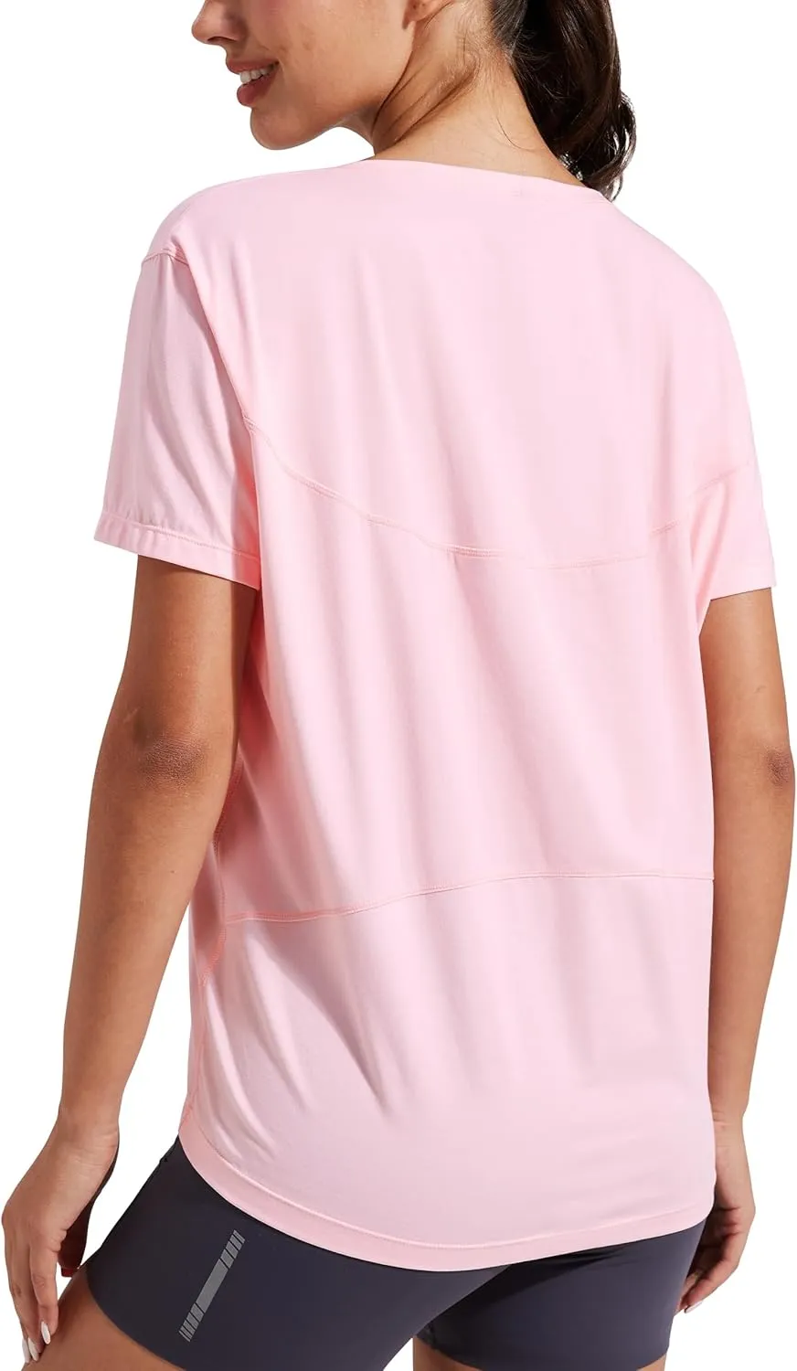 Pioneer Camp Women's Bamboo Viscose Short Sleeve Shirts Boat Neck Loose Fit Gym Workout T-Shirt Athletic Casual Tops