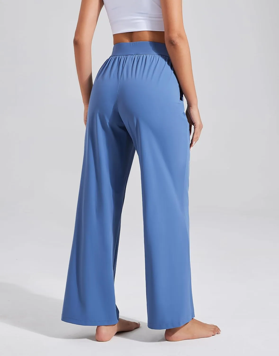 Pioneer Camp Women's Wide Leg Pants with Pockets High Waisted Stretch Cozy Lounge Pants Soft Loose Fit Casual Sweatpants