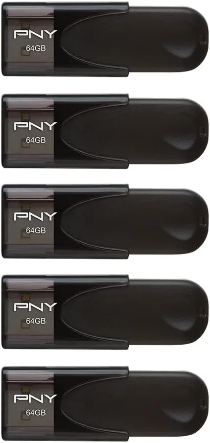 PNY 64GB Attaché 4 USB 2.0 Flash Drive 5-Pack