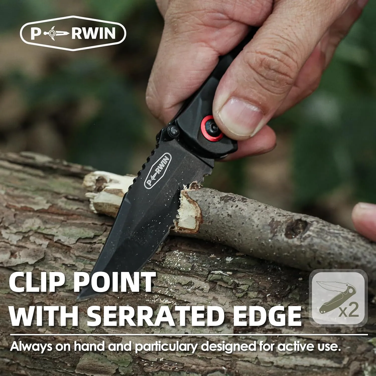 Pocket Knife 2 Packs, EDC Knife with 3.1" 8Cr17MoV Blade and Aluminum Handle Small Pocket Knives for Camping Fishing Hiking