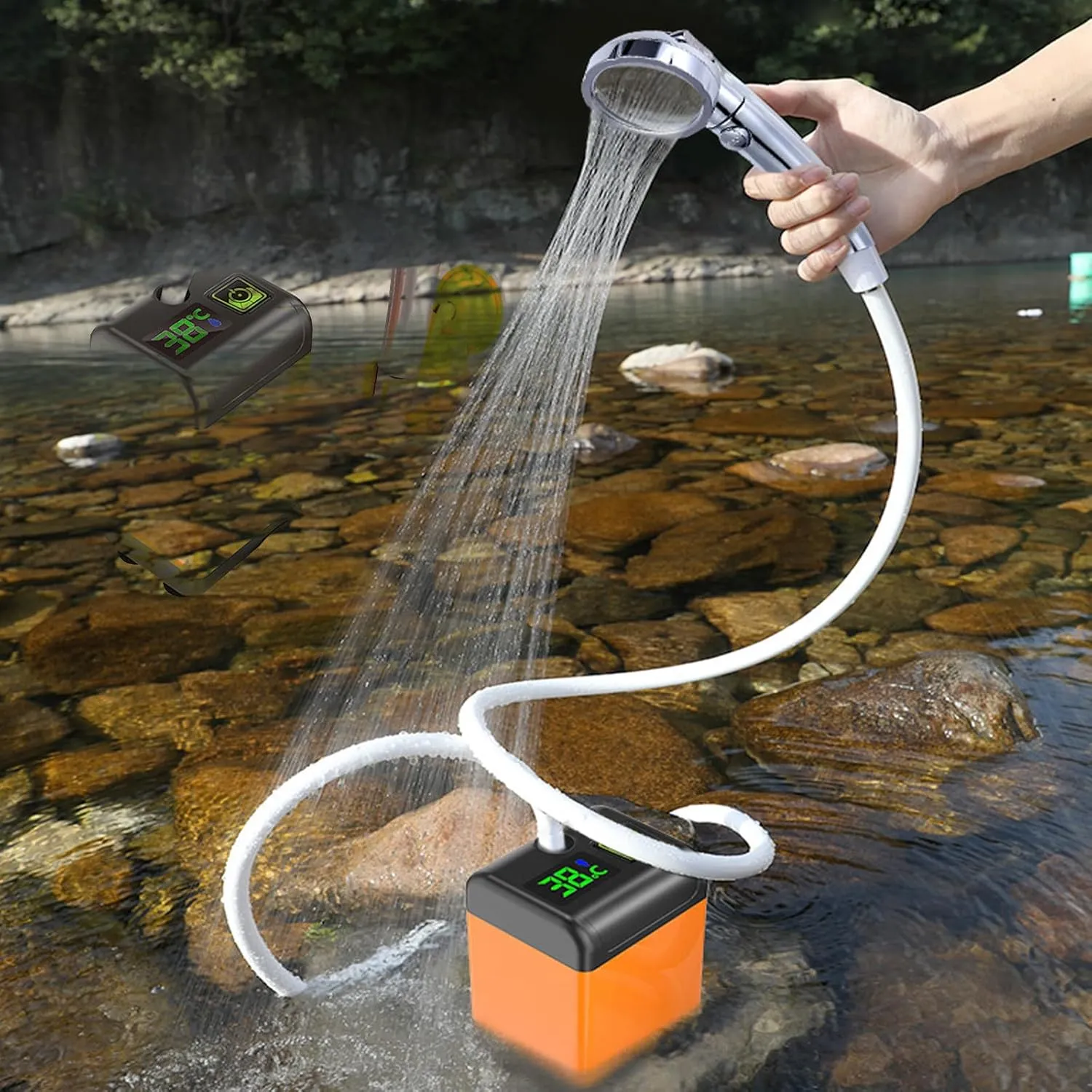 Portable Camp Shower Outdoor USB Rechargeable Electric Shower Pumps for Camping Hiking Car Washing Gardening Pet Cleans