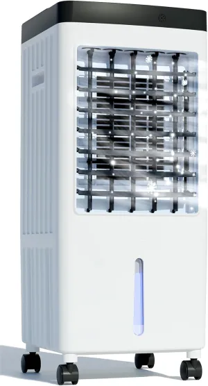 Portable Evaporative Air Cooler & Humidifier Fan, Energy Efficient Swamp Cooler with Remote, 3 Speeds, Timer - Indoor/Outdoor Cooling for Home, Room, Office, Low Energy AC Alternative