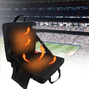 Portable Heated Stadium Seat, Thicken Heated Seat Cushion【No Power Bank】 USB Powered, Stadium Seats for Bleachers, 3 Level Heated Chair Pad,Foldable Heated Seat for Indoor, Outdoor, Sports