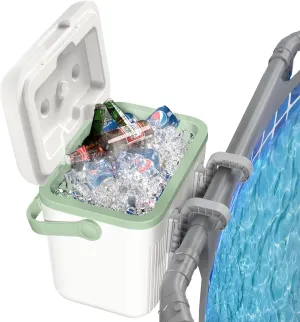 Portable Pool Cooler, Poolside Cooler Box, Insulated Hard Shell Ice Box with Handle, Keeps Drinks Cold Up to 72 Hours, Portable for Above Ground Pools, Beach, Camping, and Outdoor Parties