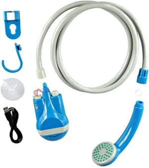 Portable Showers Camping Shower, Camping Shower with Submersible Pump, Portable Outdoor Shower Water Pump for Camping,Blue