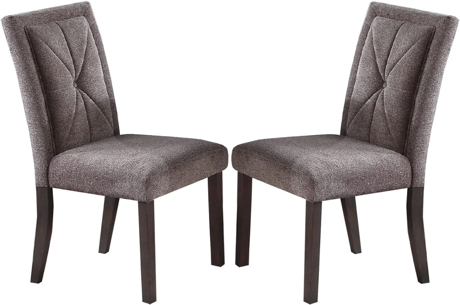 Poundex Set of 2 Fabric Dining Chair, Brown